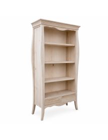 Libreria classica 3 ripiani 2 cassetti legno grezzo L.106 P.47 H.204