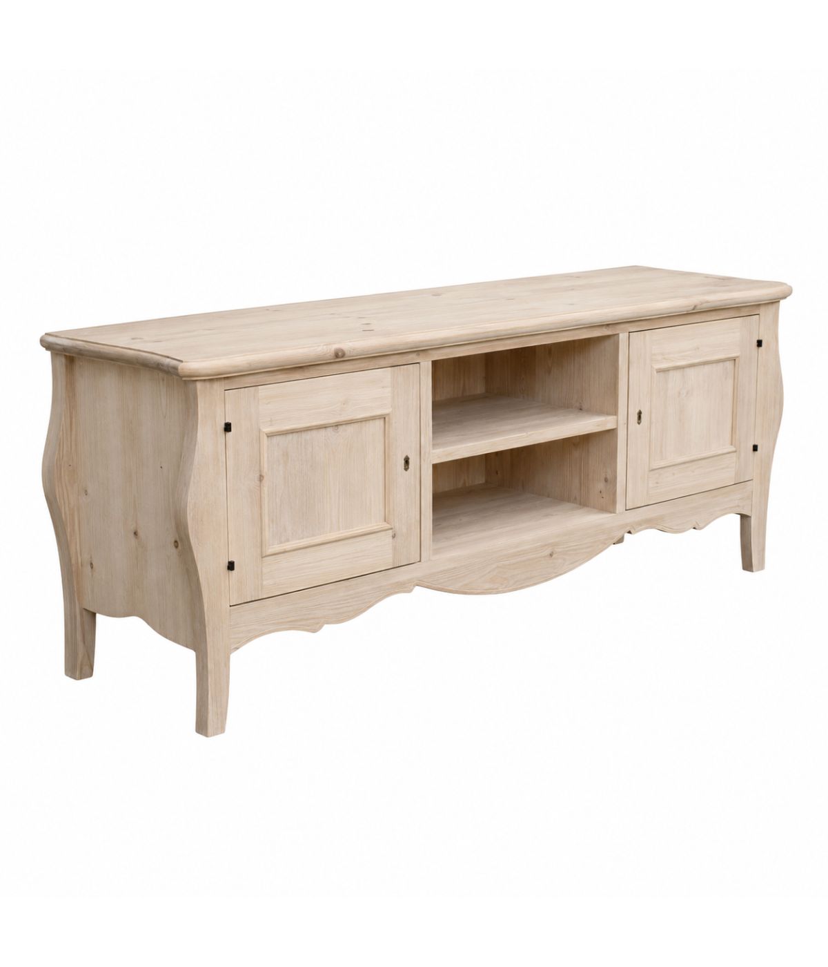 PORTA TV  CLASSICO IN LEGNO BOMBATO 2 PORTE GREZZO L.160 P.50 H.61 (3084)