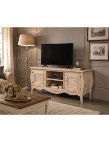 PORTA TV  CLASSICO IN LEGNO BOMBATO 2 PORTE GREZZO L.160 P.50 H.61 (3084)