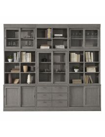libreria parete attrezzata contemporanea legno abete 285x46x255