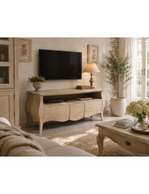 PORTA TV CLASSICO IN LEGNO BOMBATO 3 CASSETTI GREZZO L.176 P.45 H.6...