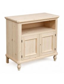 Porta tv 2 cassetti 1 vano a giorno legno grezzo 85x46x80