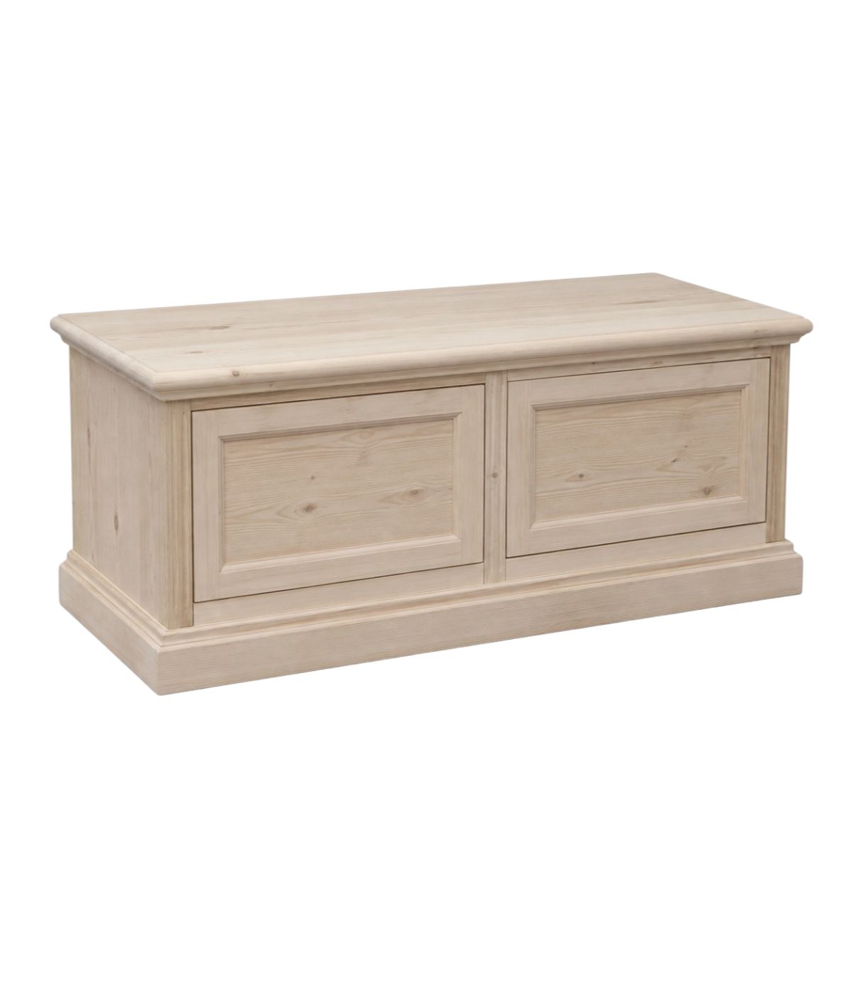 Porta tv 2 cassetti guide ammortizzate legno frassino grezzo 128x60x47