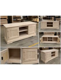 Porta tv 2 porte 1 vano a giorno Legno grezzo 162x51x61 (3128)