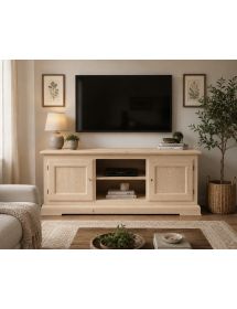 Porta tv 2 porte 1 vano a giorno Legno grezzo 162x51x61 (3128)
