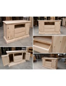Porta tv 2 porte 2 cassetti legno grezzo 110x45x68 (5001)