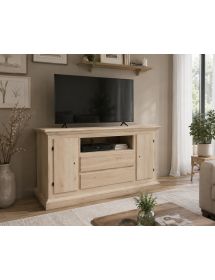Porta tv 2 porte 2 cassetti legno grezzo 110x45x68 (5001)