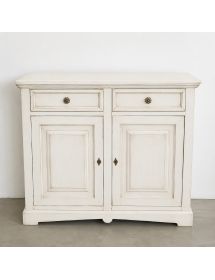 Credenza shabby 2 ante Legno bianco anticato 117X46X96