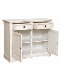 Credenza shabby 2 ante Legno bianco anticato 117X46X96