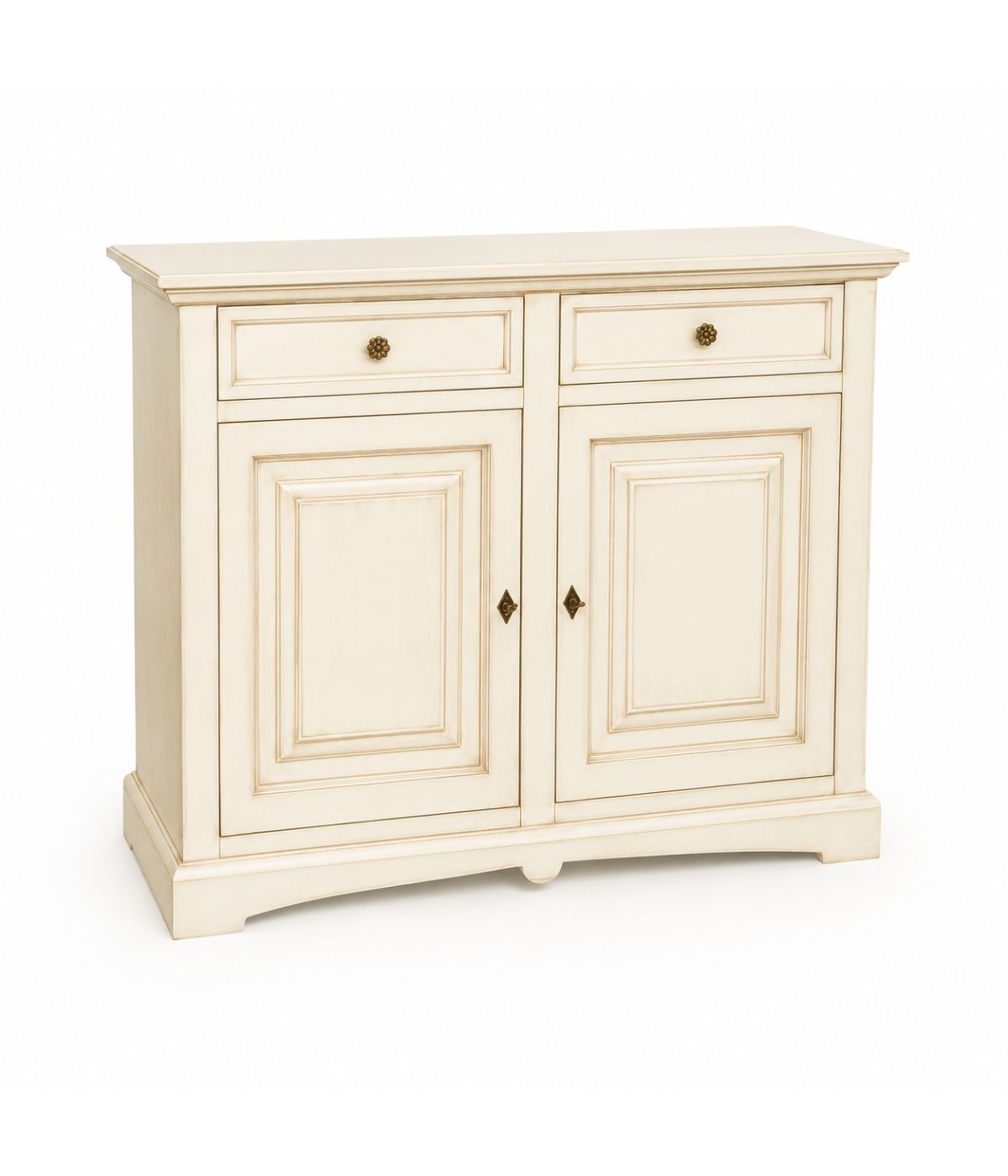 Credenza avorio shabby in legno di pioppo 117x46x96