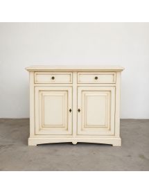 Credenza avorio shabby in legno di pioppo 117x46x96