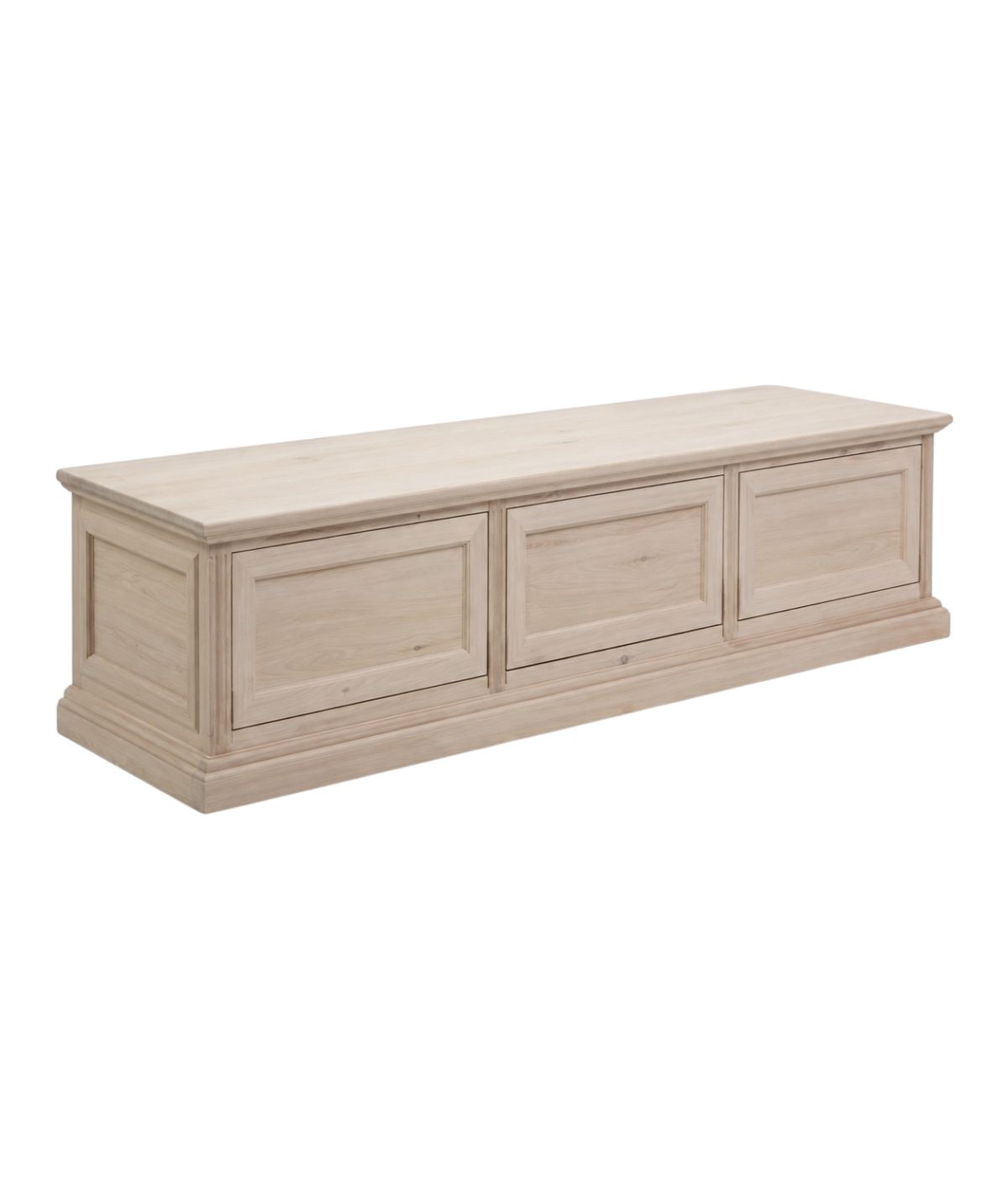 Porta tv 3 cassetti guide ammortizzate legno frassino grezzo 187x60x47