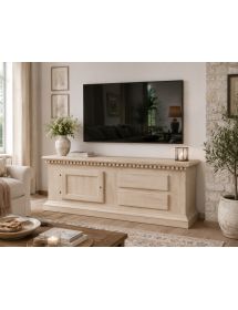 PORTA TV IN ELGNO 1 ANTA 2 CASSETTI GREZZO  L.141 P.50 H.61 (902)