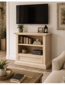 PORTA TV IN LEGNO 1 CASSETTO GREZZO L.85 P.47 H.79 (1556)