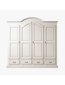 Armadio arte povera 4 porte 4 cassetti legno bianco 234X60X230