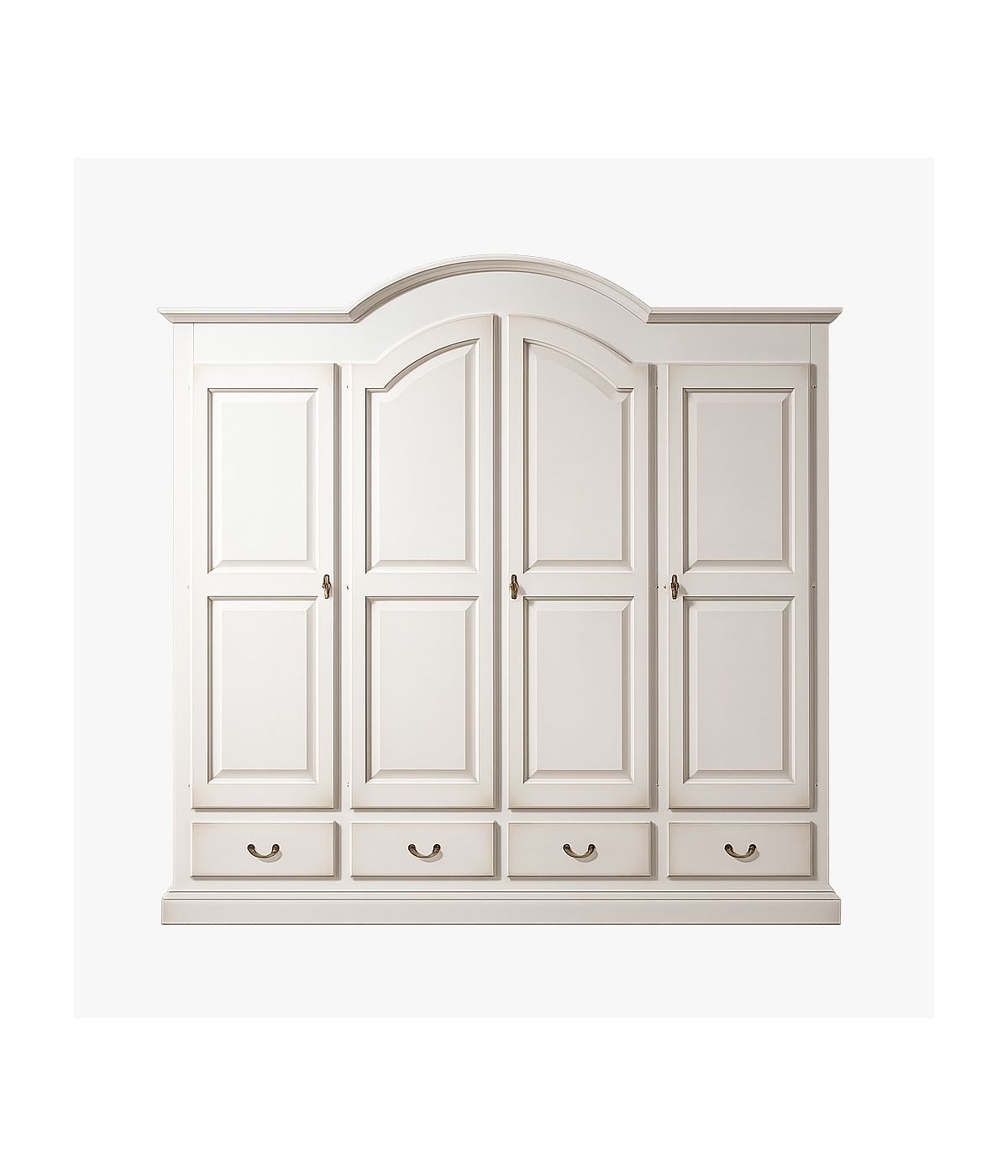 Armadio arte povera 4 porte 4 cassetti legno bianco 234X60X230