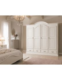 Armadio arte povera 4 porte 4 cassetti legno bianco 234X60X230