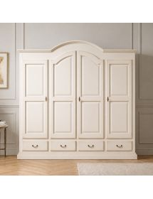 Armadio arte povera 4 porte 4 cassetti legno bianco 234X60X230