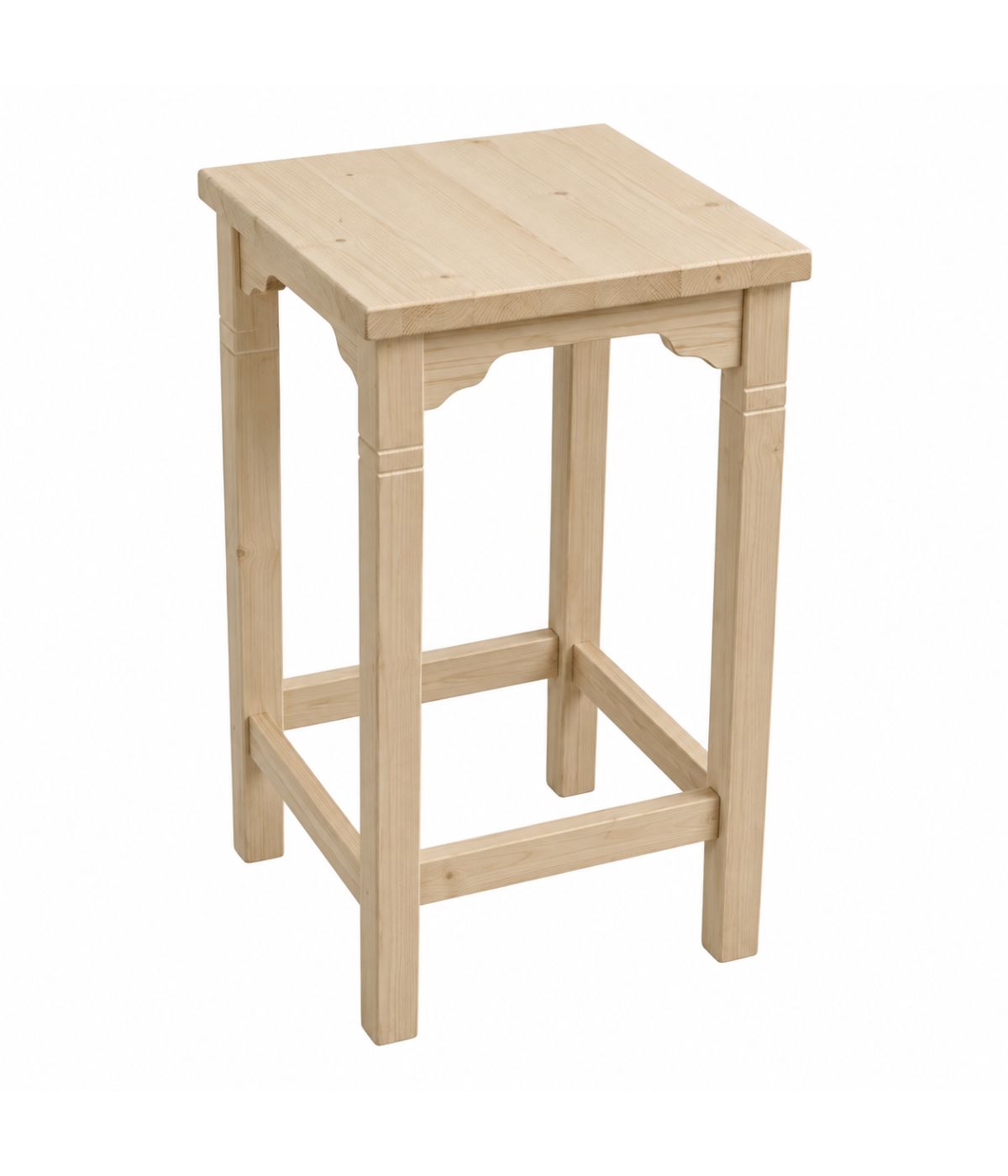 Tavolino Bar alto quadrato Legno abete grezzo 55x55x105 (6090)