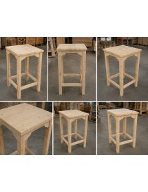 Tavolino Bar alto quadrato Legno abete grezzo 55x55x105 (6090)