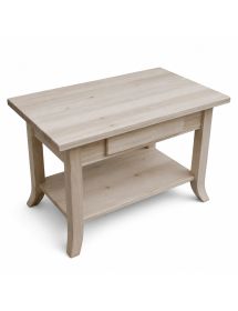 Tavolino rettangolare legno massello grezzo 80X47X50 (722)