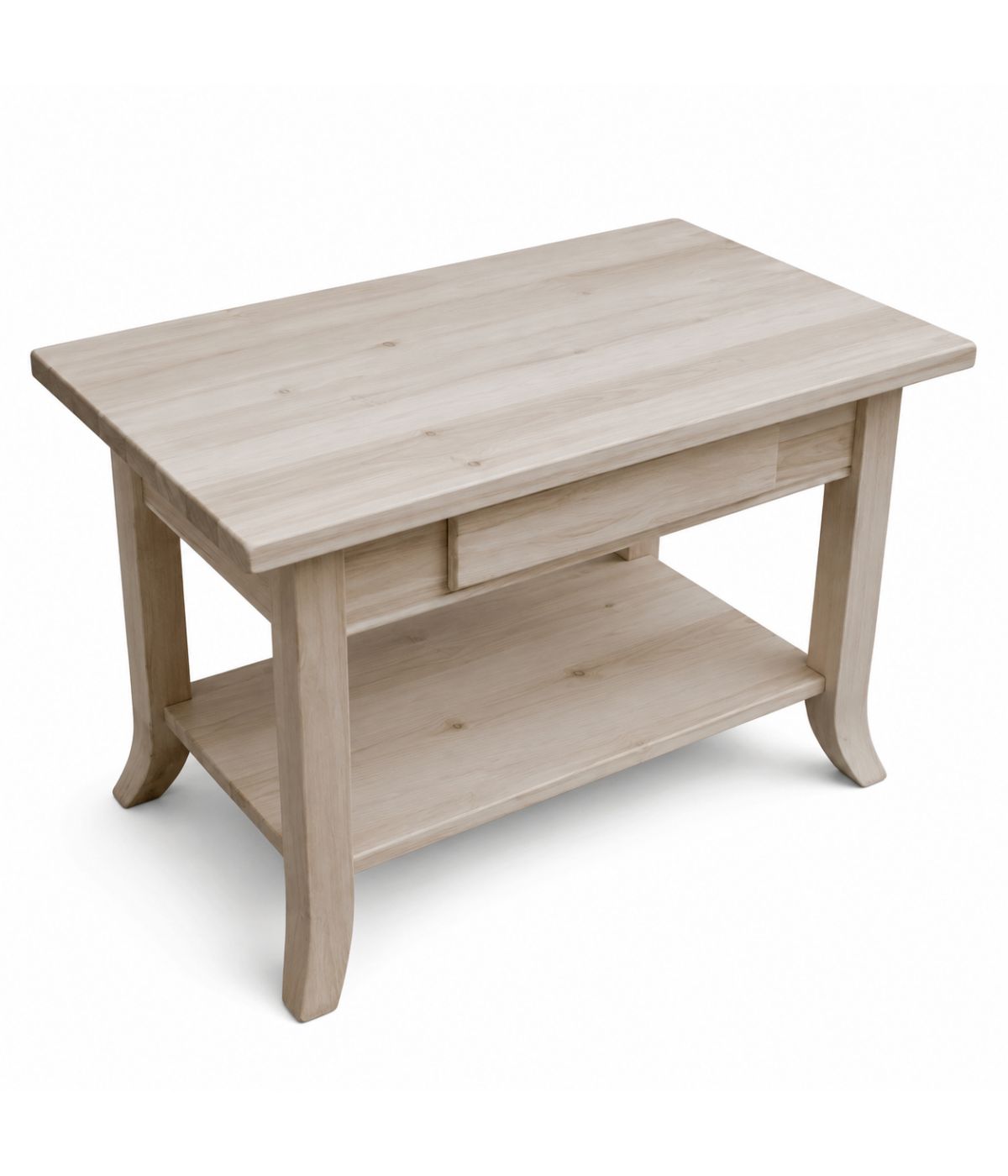 Tavolino rettangolare legno massello grezzo 80X47X50 (722)