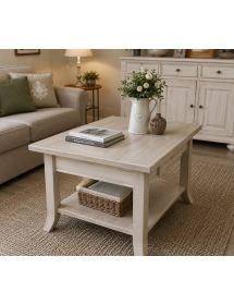 Tavolino rettangolare legno massello grezzo 80X47X50 (722)