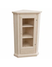 Mobile angolare vetrina 1 porta classico legno grezzo L.50 P.50 H.130 (724)
