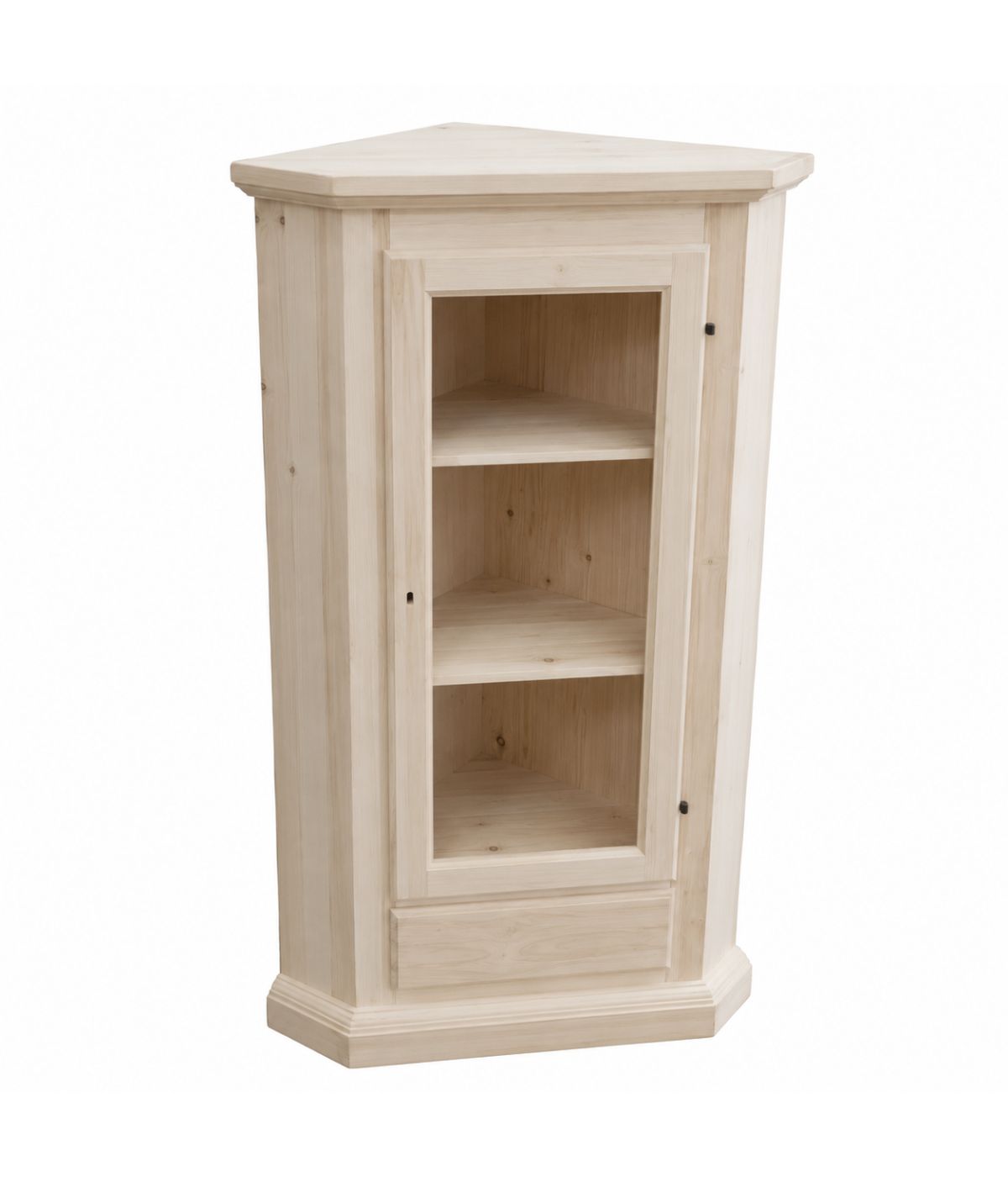 Mobile angolare vetrina 1 porta classico legno grezzo L.50 P.50 H.130 (724)