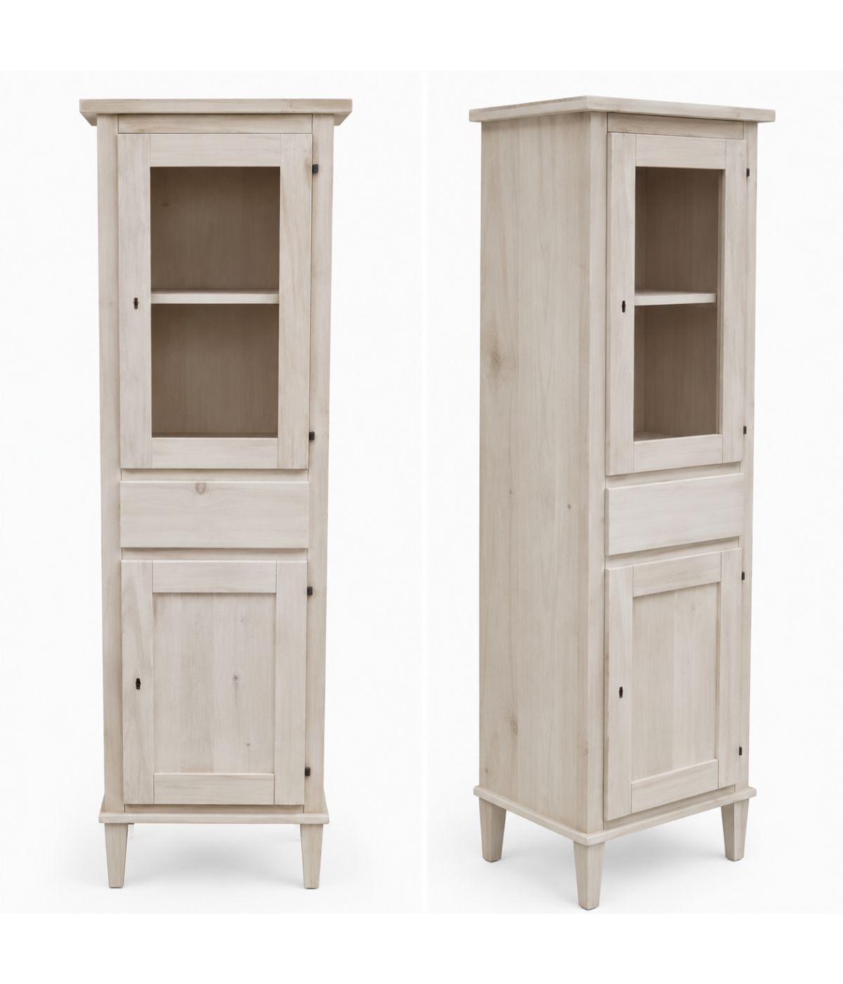 Vetrina 2 Porte 1 cassetto Legno Grezzo 54x45x150 (738)