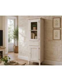 Vetrina 2 Porte 1 cassetto Legno Grezzo 54x45x150 (738)