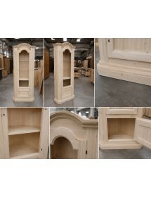 VETRINA AD ANGOLO 2 PORTE GREZZO IN LEGNO 55X55X185 (926)