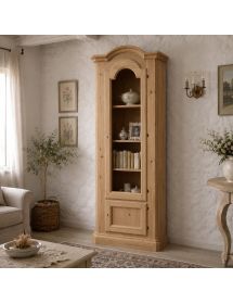 VETRINA AD ANGOLO 2 PORTE GREZZO IN LEGNO 55X55X185 (926)