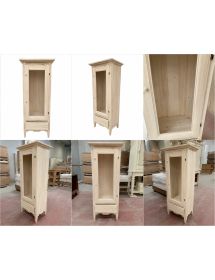 VETRINA CLASSICA 1 ANTA 1 CASSETTO IN LEGNO GREZZO L.57 P.40 H.134 (718)