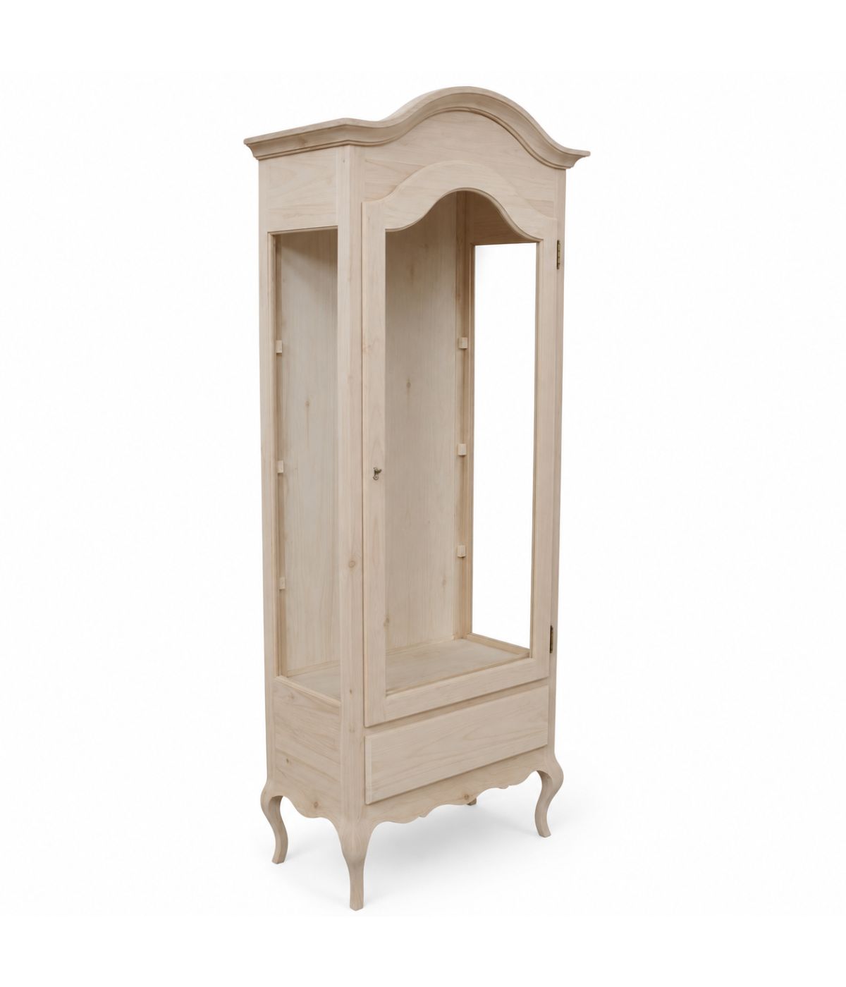VETRINA CLASSICA 1 ANTA GREZZA IN LEGNO L.80 P.45 H.196 (102)