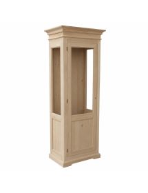 VETRINA CLASSICA 1 PORTA DX-SX IN LEGNO GREZZO L.86 P.51 H.215 (3127)