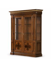 VETRINA CLASSICA 2 ANTE GREZZA IN LEGNO L.168 P.52 H.217 (153)
