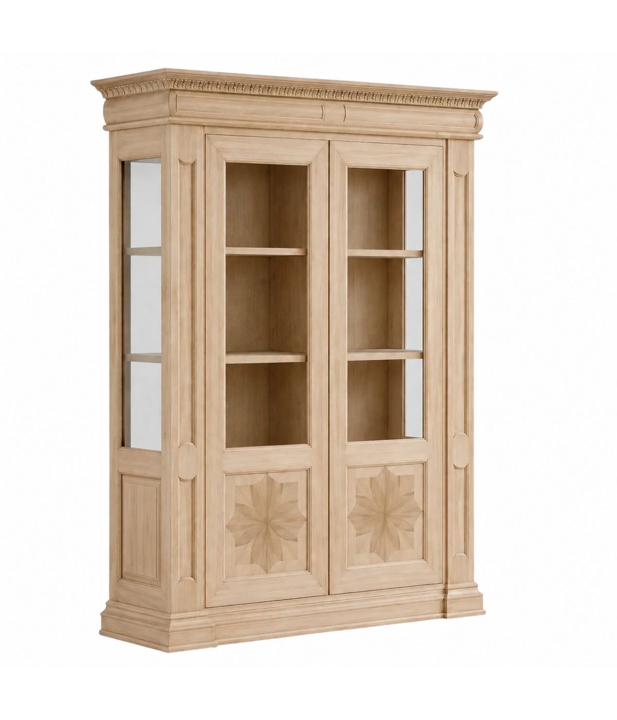 VETRINA CLASSICA 2 ANTE GREZZA IN LEGNO L.168 P.52 H.217 (153)