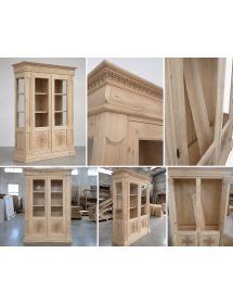 VETRINA CLASSICA 2 ANTE GREZZA IN LEGNO L.168 P.52 H.217 (153)