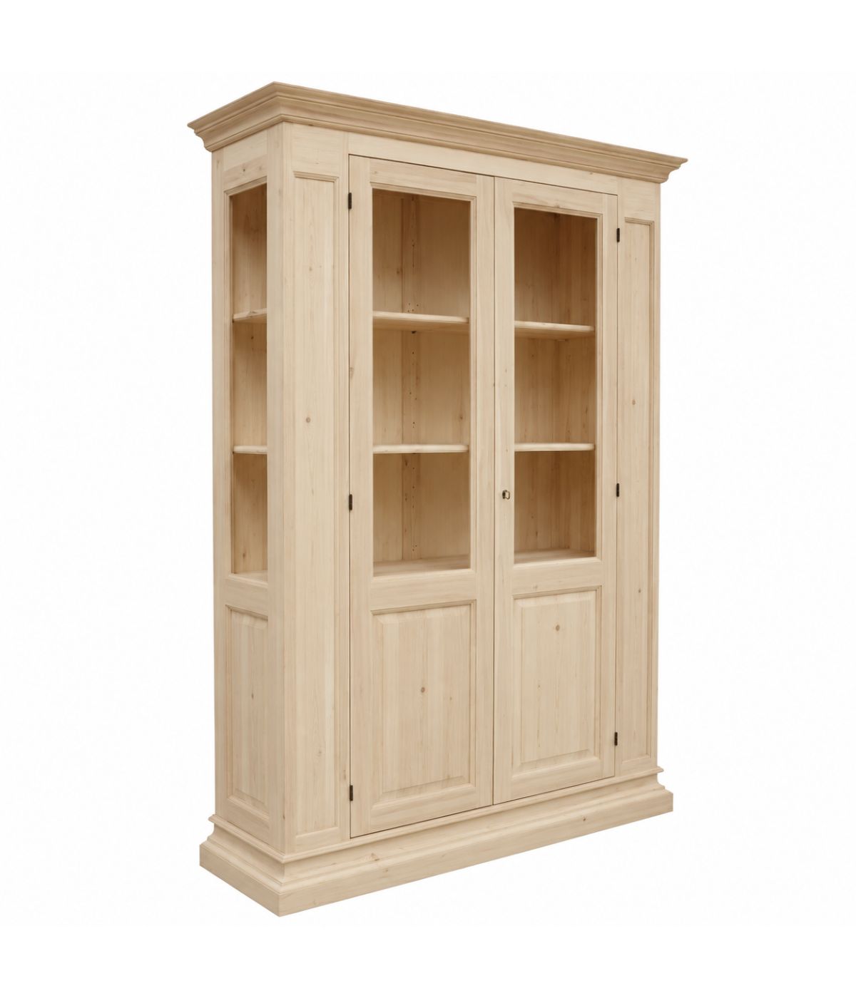 Vetrina classica 2 ante legno grezzo L.155 P.48 H.215
