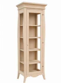 VETRINA CLASSICA BOMBATA 1 PORTA DX IN LEGNO GREZZO L.71 P.48 H.204 (3095)