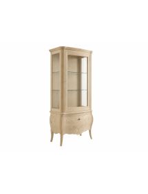 VETRINA IN LEGNO 1 CASSETTO 1 PORTA GREZZO L.88 P.46 H.205 (5006)