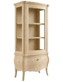 VETRINA IN LEGNO 1 CASSETTO 1 PORTA GREZZO L.88 P.46 H.205 (5006)