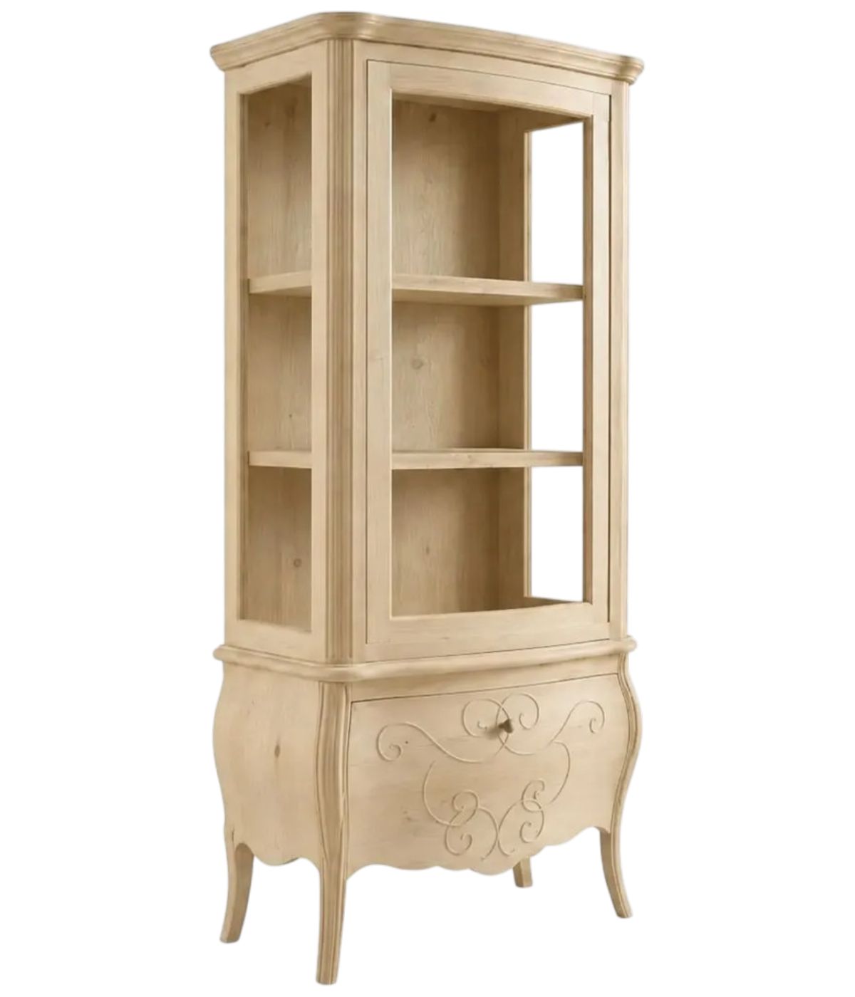 VETRINA IN LEGNO 1 CASSETTO 1 PORTA GREZZO L.88 P.46 H.205 (5006)