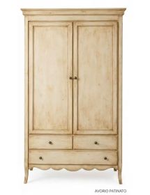 Armadio legno 2 porte 3 cassetti legno shabby vari colori 110X55X19...