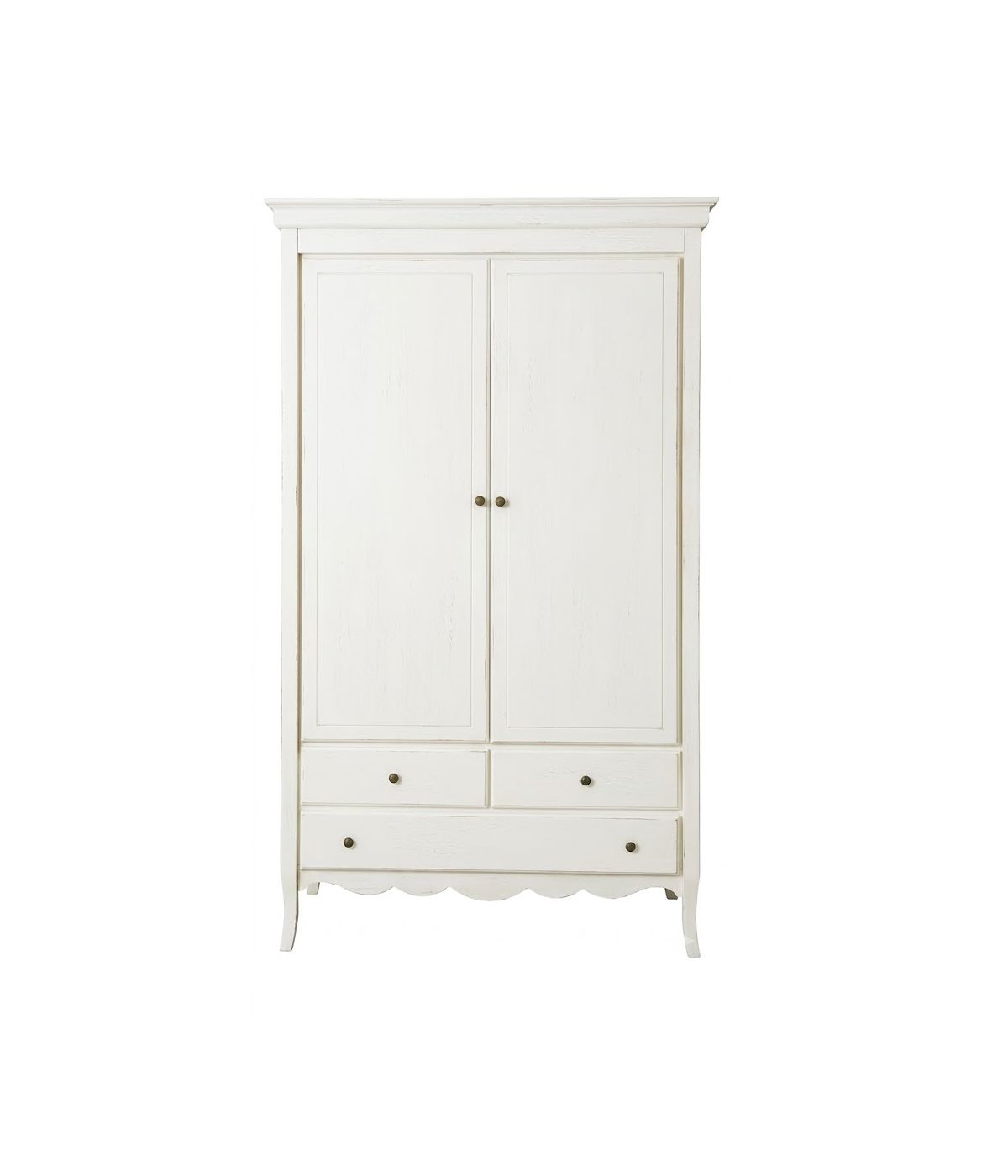 Armadio legno 2 porte 3 cassetti legno shabby vari colori 110X55X190 (1237)