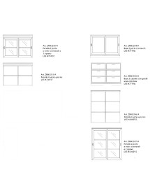 MOBILI 2G - libreria parete attrezzata contemporanea legno abete 285x46x255 vista frontale