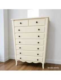 Cassettiera 8 cassetti in legno shabby vari colori 80x40X122 (1246)