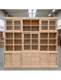 libreria parete attrezzata contemporanea legno abete 285x46x255