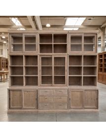 libreria parete attrezzata contemporanea legno abete 285x46x255